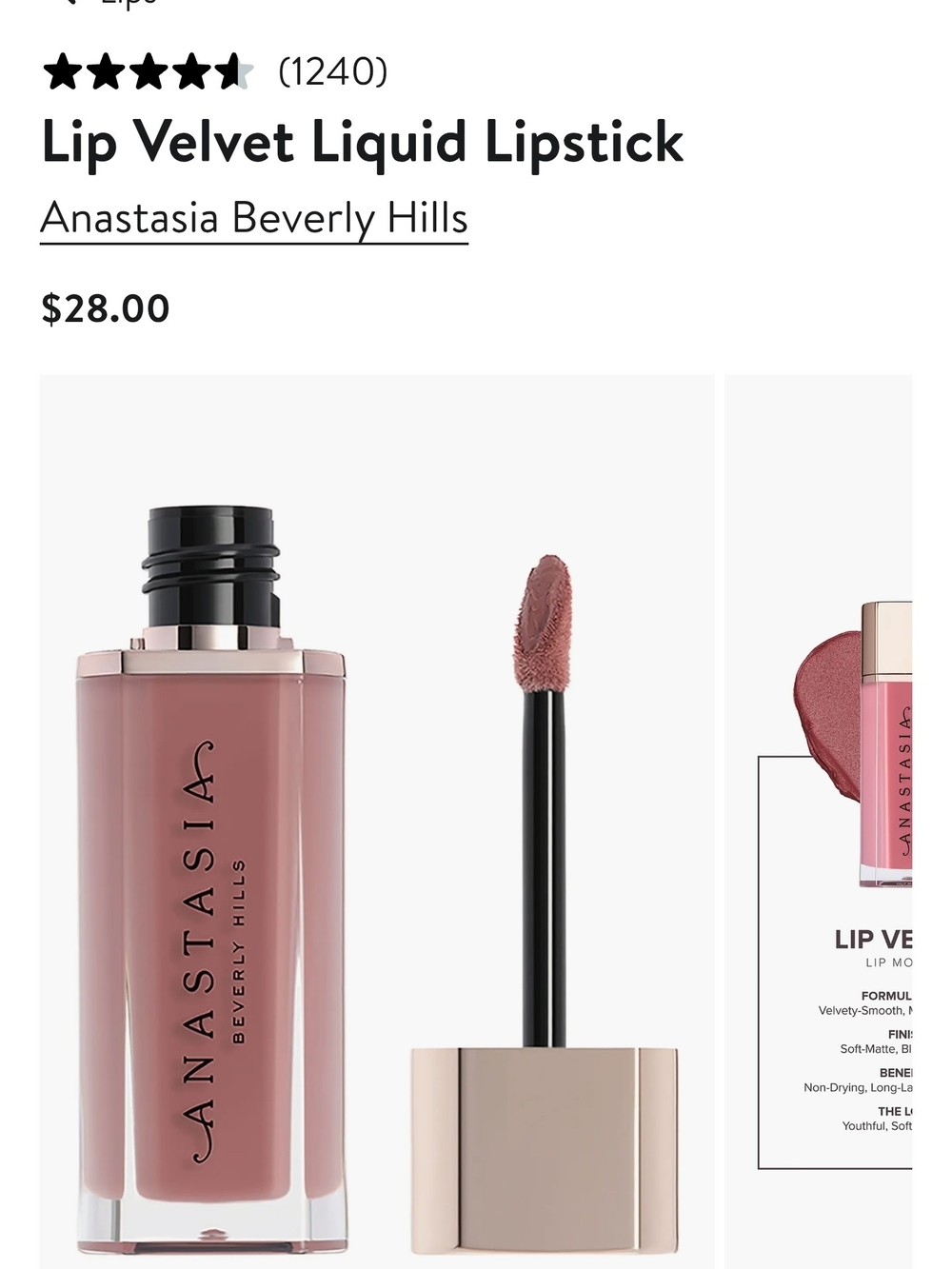 Anastasia Lip Velvet Liquid Lipstick — Hush Rose